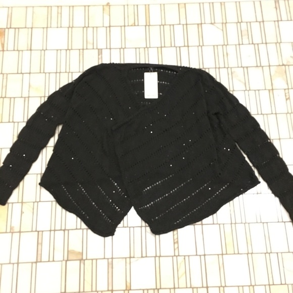 SPLENDID Black Cardigan Sweater w/sequins - L NWT - Picture 6 of 6